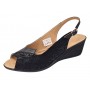 Sandale dama negre din piele naturala cu platforma orto Marissa CLP04N